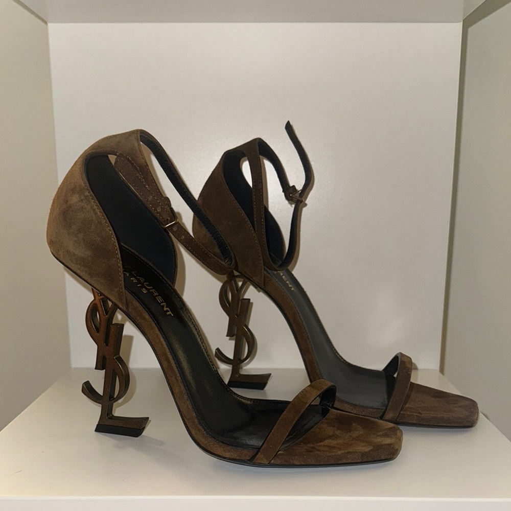 Yves Saint Laurent Opyum Suede Brown Heels